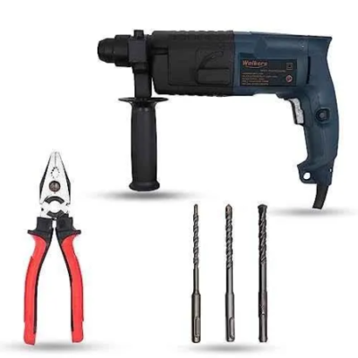 Walkers 750W Forward Reverse Rotation Hammer Impact Drill WKCB324 with 3 Bits 8 inch Plier image-4