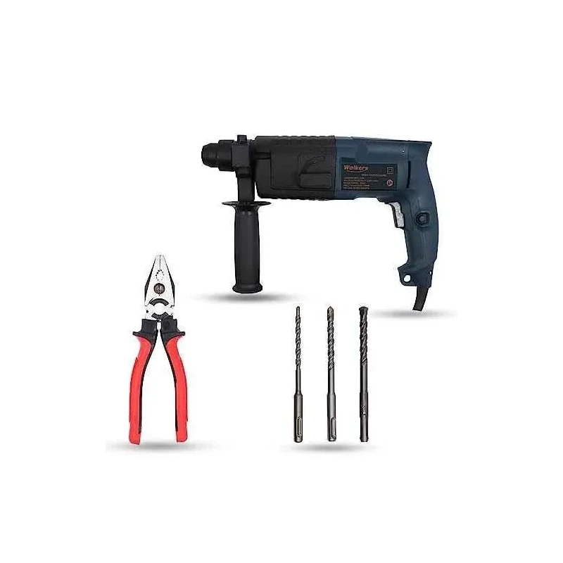 Walkers 750W Forward Reverse Rotation Hammer Impact Drill WKCB324 with 3 Bits 8 inch Plier image-4