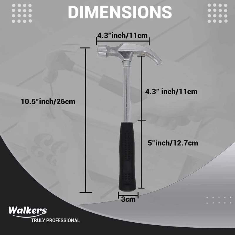 Walkers 10.5 inch Carbon Steel Claw Hammer 5-in-1 Screwdriver Combo WKCB166 image-5
