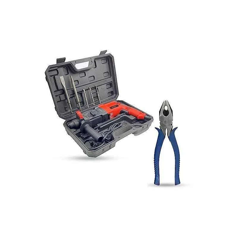 Walkers 1200W Forward Reverse Rotation Hammer Impact Drill WKCB379 with 5 Pcs SDS Plus Bit 8 inch Plier image-4