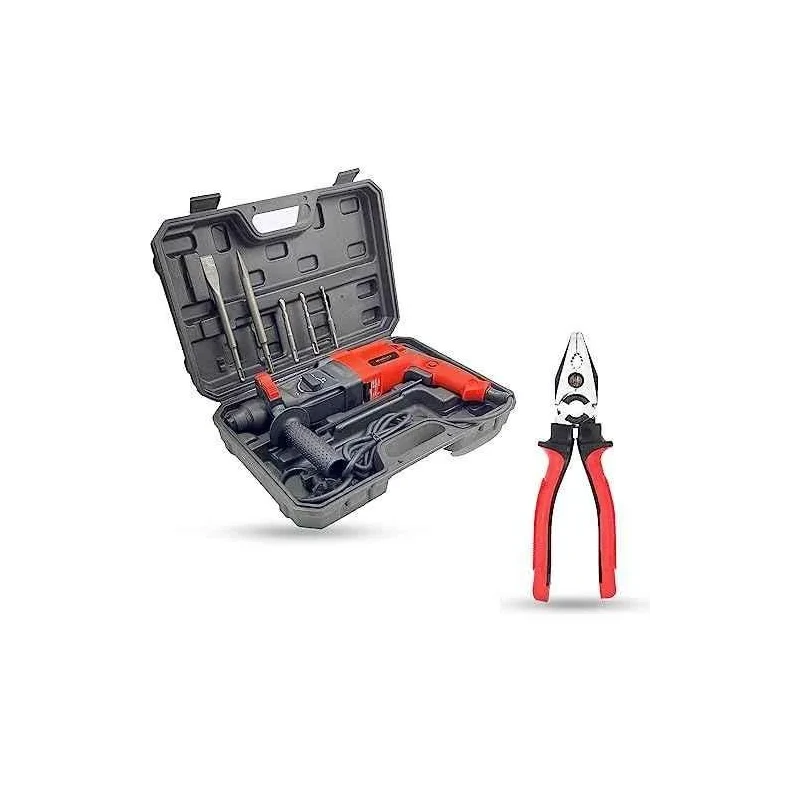 Walkers 1200W Forward Reverse Rotation Hammer Impact Drill WKCB378 with 5 Pcs SDS Plus Bit 8 inch Plier image-3
