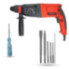 Walkers 1200W Forward Reverse Rotation Hammer Impact Drill WKCB383 with 5 Pcs SDS Plus Bit Line Tester
