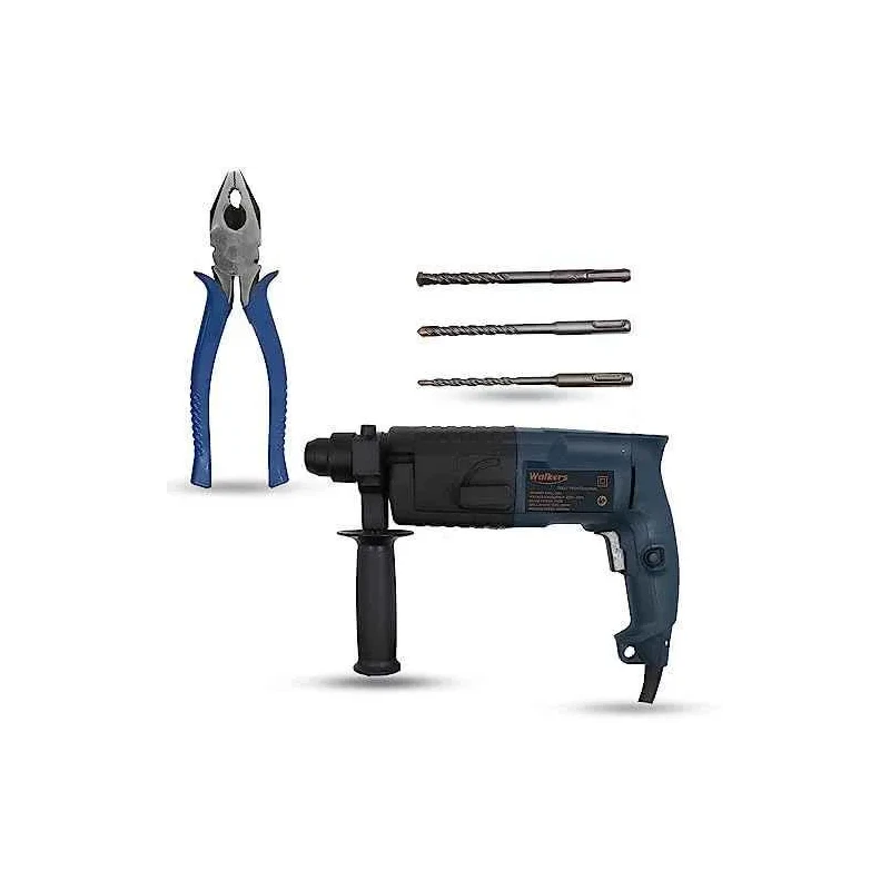 Walkers 750W Forward Reverse Rotation Hammer Impact Drill WKCB325 with 3 Bits 8 inch Plier image-2