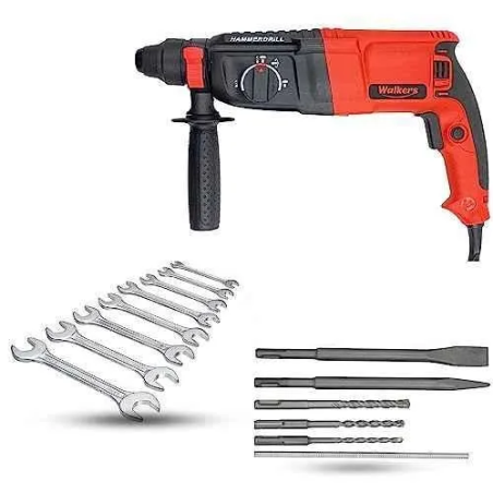 Walkers 1200W Forward Reverse Rotation Hammer Impact Drill WKCB387 with 5 Pcs SDS Plus Bit 8 Pcs Double Open End Wrench image-2