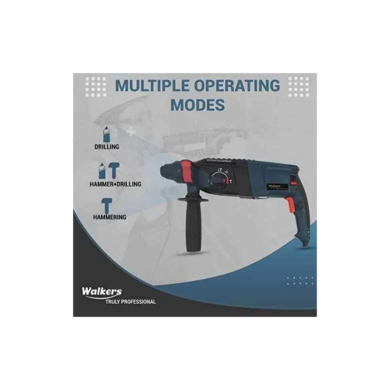 Walkers 1200W Forward Reverse Rotation Hammer Impact Drill WKCB351 with 5 Pcs SDS Plus Bit 8 inch Plier image-4