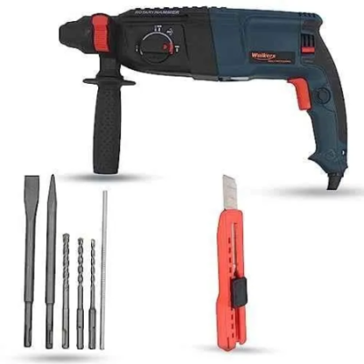 Walkers 1200W Forward Reverse Rotation Hammer Impact Drill WKCB358 with 5 Pcs SDS Plus Bit Utility Knife image-1