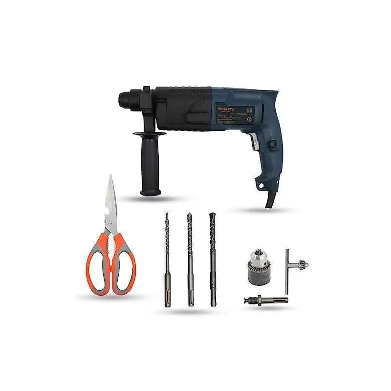 Walkers 750W Forward Reverse Rotation Hammer Impact Drill WKCB335 with 3 Bits Drill Chuck SDS Adapter Scissior image-5