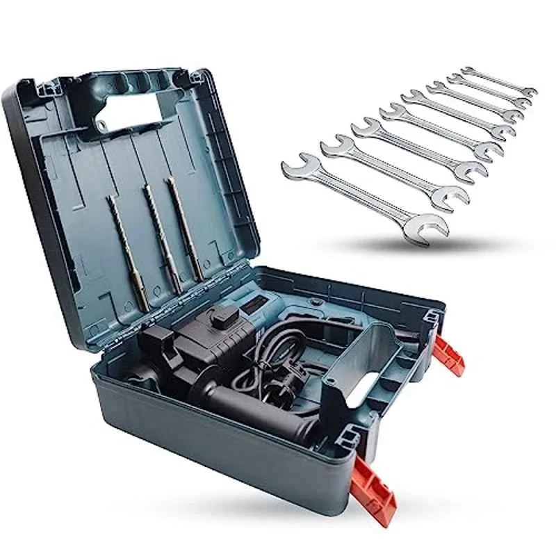 Walkers 750W Forward Reverse Rotation Hammer Impact Drill WKCB333 with 3 Bits 8 Pcs Double Open End Wrench image-1