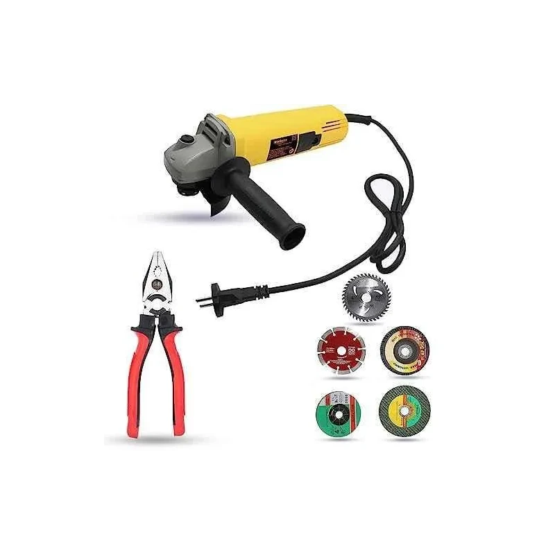 Walkers 800W 4 inch Angle Grinder WKCB471 with 5 Pcs Wheel 8 inch Plier image-4