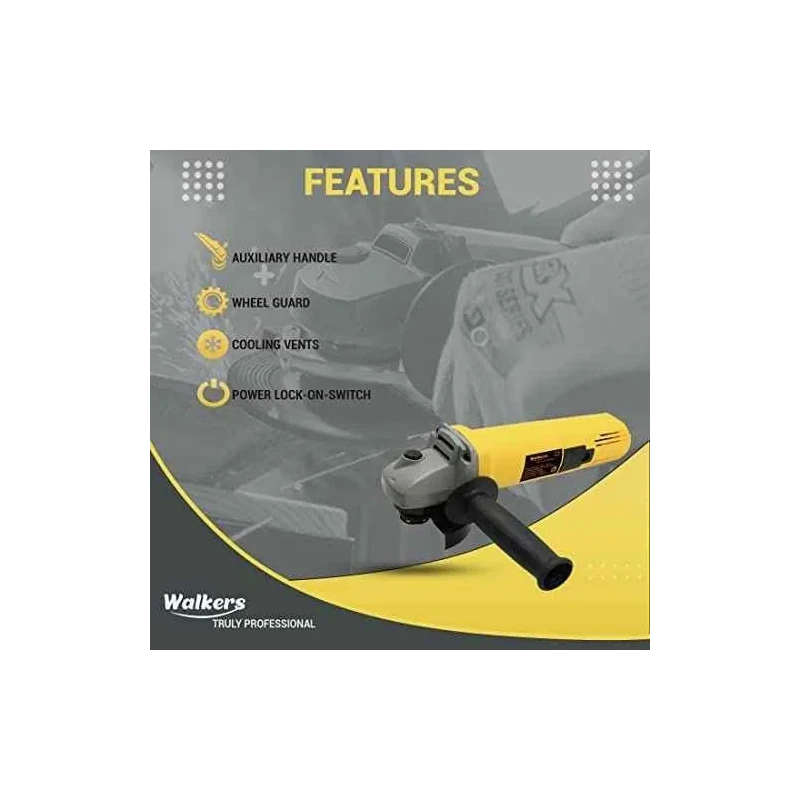Walkers 800W 4 inch Angle Grinder WKCB475 with 5 Pcs Wheel Electrical Tape image-4