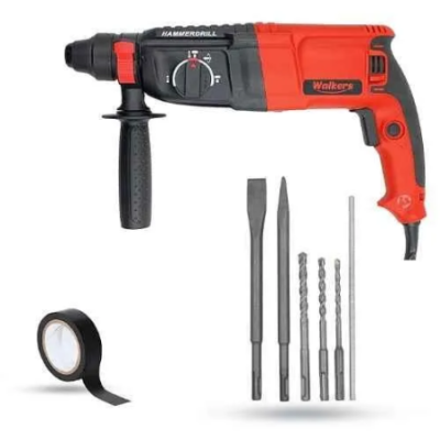 Walkers 1200W Forward Reverse Rotation Hammer Impact Drill WKCB382 with 5 Pcs SDS Plus Bit Electrical Tape image-2