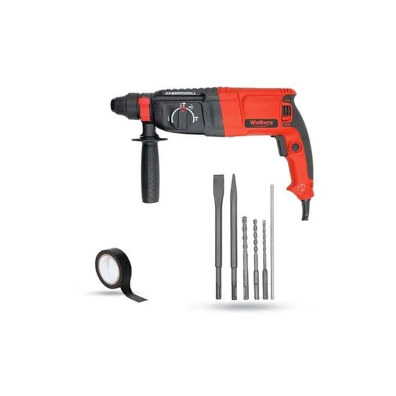 Walkers 1200W Forward Reverse Rotation Hammer Impact Drill WKCB382 with 5 Pcs SDS Plus Bit Electrical Tape image-2