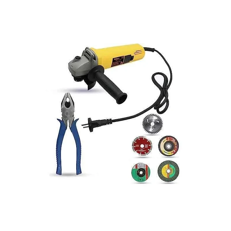 Walkers 800W 4 inch Angle Grinder WKCB472 with 5 Pcs Wheel 8 inch Plier image-1