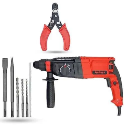 Walkers 1200W Forward Reverse Rotation Hammer Impact Drill WKCB384 with 5 Pcs SDS Plus Bit Wire Cutter image-1