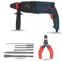 Walkers 1200W Forward Reverse Rotation Hammer Impact Drill WKCB357 with 5 Pcs SDS Plus Bit Wire Cutter image-3