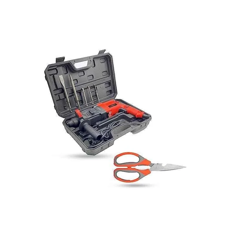 Walkers 1200W Forward Reverse Rotation Hammer Impact Drill WKCB376 with 5 Pcs SDS Plus Bit Scissior image-2