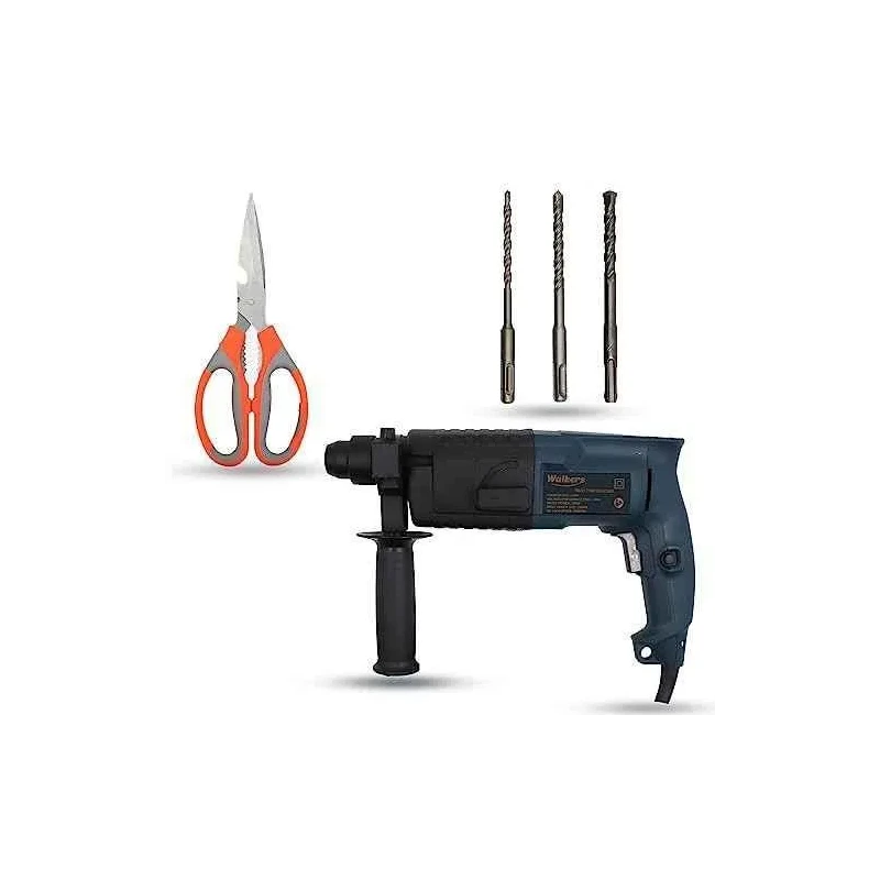 Walkers 750W Forward Reverse Rotation Hammer Impact Drill WKCB322 with 3 Bits Scissior image-4