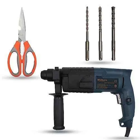 Walkers 750W Forward Reverse Rotation Hammer Impact Drill WKCB322 with 3 Bits Scissior image-4