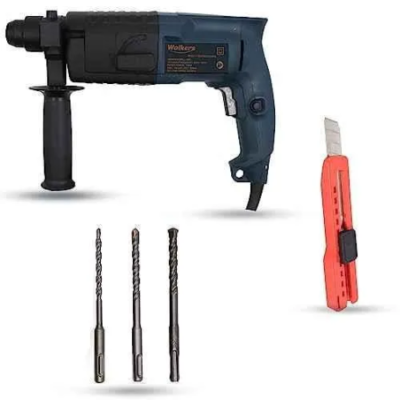 Walkers 750W Forward Reverse Rotation Hammer Impact Drill WKCB331 with 3 Bits Utility Knife image-1