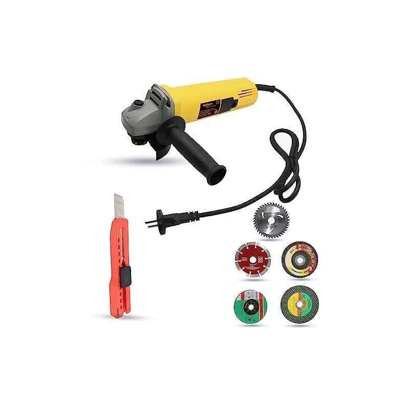 Walkers 800W 4 inch Angle Grinder WKCB478 with 5 Pcs Wheel Utility Knife image-1