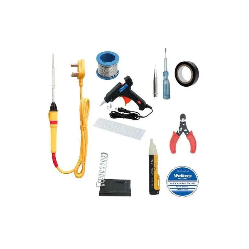 Walkers 11 Pcs 25W Soldering Iron Kit Glue Gun Non-Contact Voltage Tester Combo WKCB079 image-1