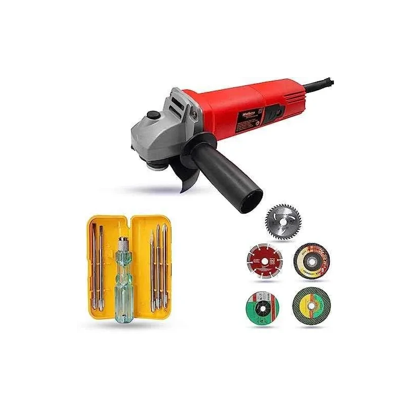 Walkers 800W 4 inch Angle Grinder WKCB484 with 5 Pcs Wheel 5 in 1 Screwdriver image-1