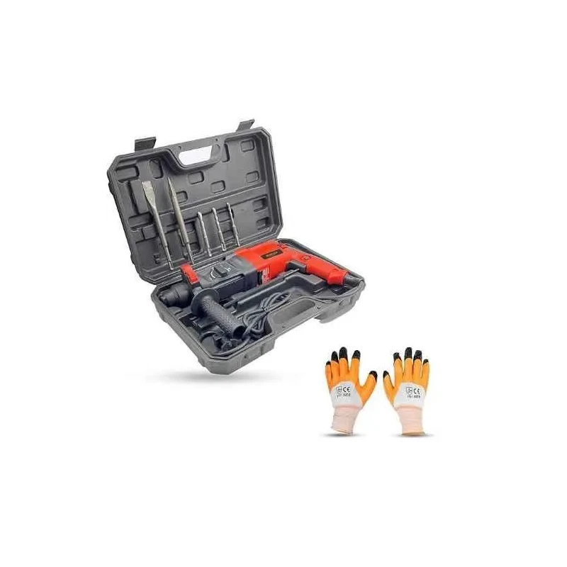 Walkers 1200W Forward Reverse Rotation Hammer Impact Drill WKCB375 with 5 Pcs SDS Plus Bit Gloves image-1