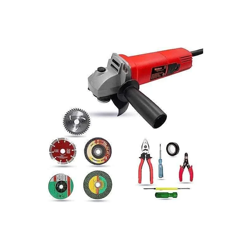 Walkers 800W 4 inch Angle Grinder WKCB412 with 5 Pcs Wheel 5 Pcs Hand Tool Kit image-1