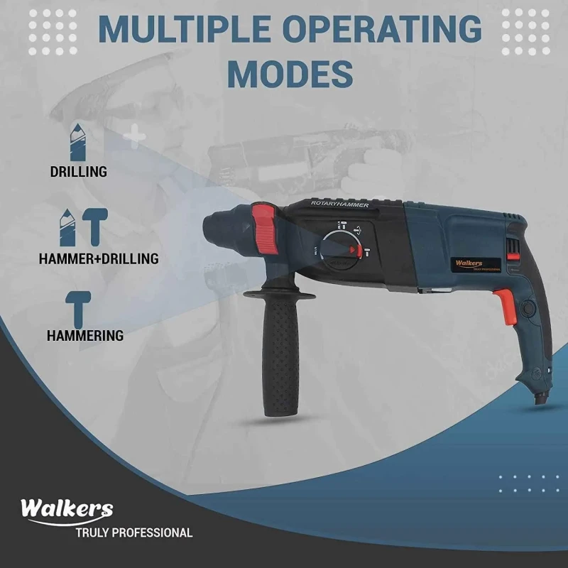Walkers 1200W 26mm Hammer Impact Drill Machine WKCB119 with 5 Pcs Bits Drill Chuck SDS Adapter image-2