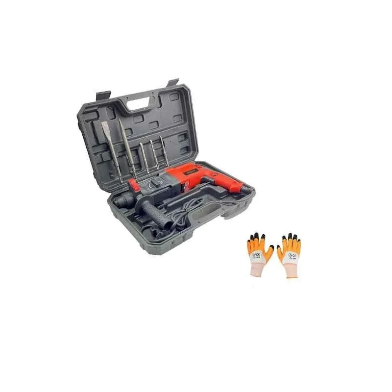 Walkers 1200W 26mm Hammer Impact Drill Kit WKCB124 with Gloves image-1
