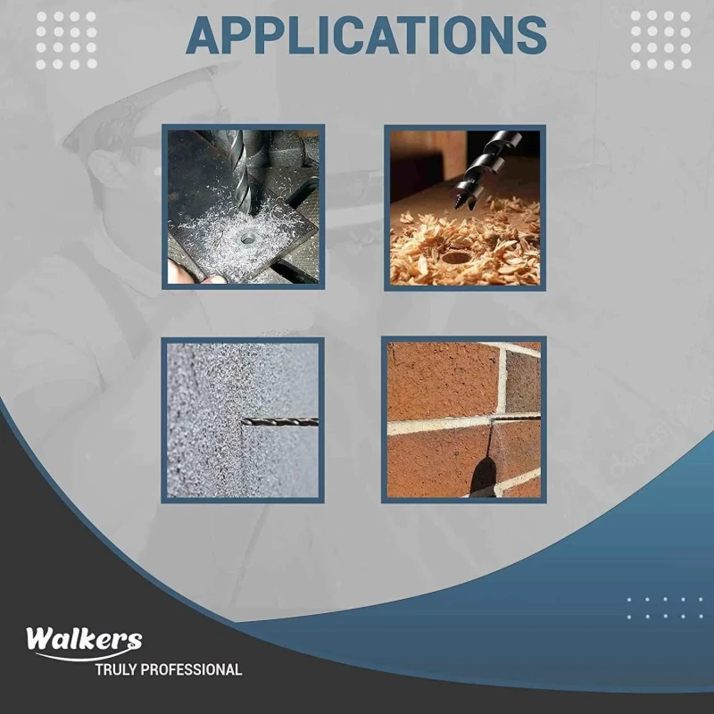 Walkers 1200W 26mm Hammer Impact Drill Kit WKCB120 with 5 Bits Gloves image-2