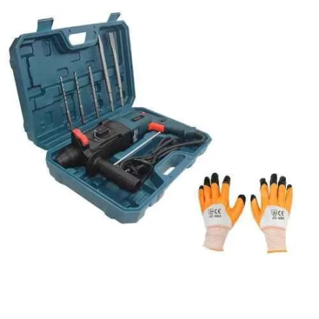 Walkers 1200W 26mm Hammer Impact Drill Kit WKCB120 with 5 Bits Gloves image-3