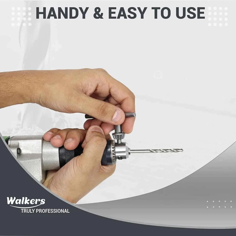 Walkers 5 Pcs HSS Drill Bit Set WKCB197 with 1 Pc Masonry Drill Bit 13mm Drill Chuck Combo image-1