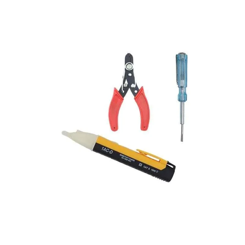 Walkers Electrical Line Tester WKCB153 with 90-1000V Non Contact Voltage Tester Pocket Pen Wire Cutter Combo image-1