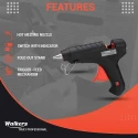 Walkers 40W Black Mini Hot Glue Gun WKCB157 with 5 Pcs Glue Stick and Scissor Combo image-3