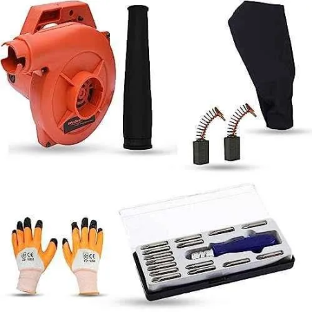 Walkers 800W Plastic Red Electric Air Blower WKCB313 with Carbon Brushes Gloves 16 in 1 Screwdriver image-1