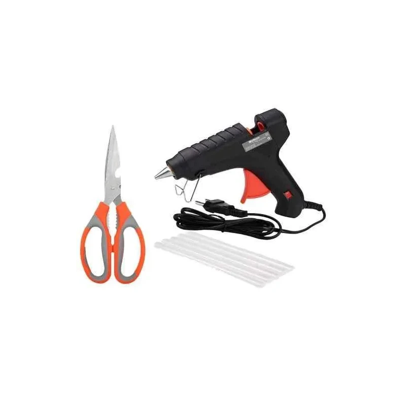 Walkers 40W Black Mini Hot Glue Gun WKCB158 with 5 Pcs Glue Stick Cutter Knife Combo image-2