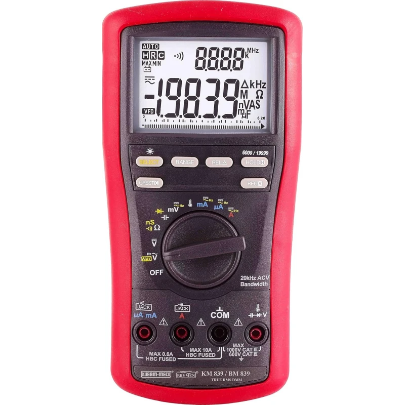 kusam meco 3/5/6 digit & 4½ digit 20000 counts true rms digital multimeter km839 image1