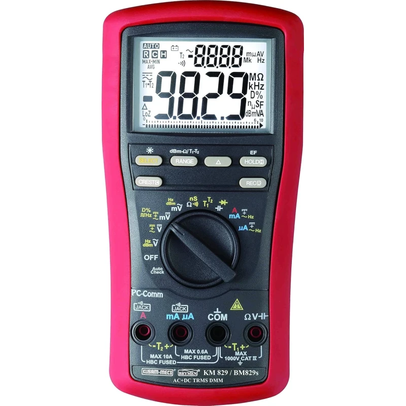 kusam meco ac+ dc true rms digital multimeter with pc interface km829 image1