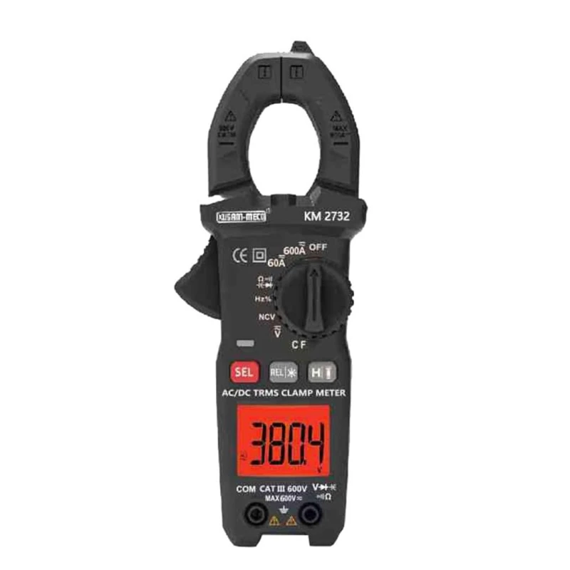 kusam meco 600a ac/dc trms digital clamp meter km2732 image1