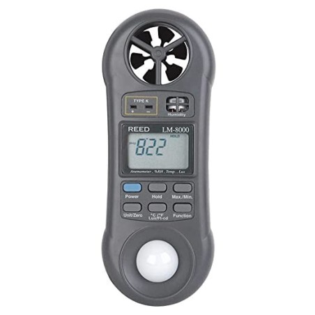 Lutron Anemometer Humidity Light Meter Thermometer LM 8000A image-1