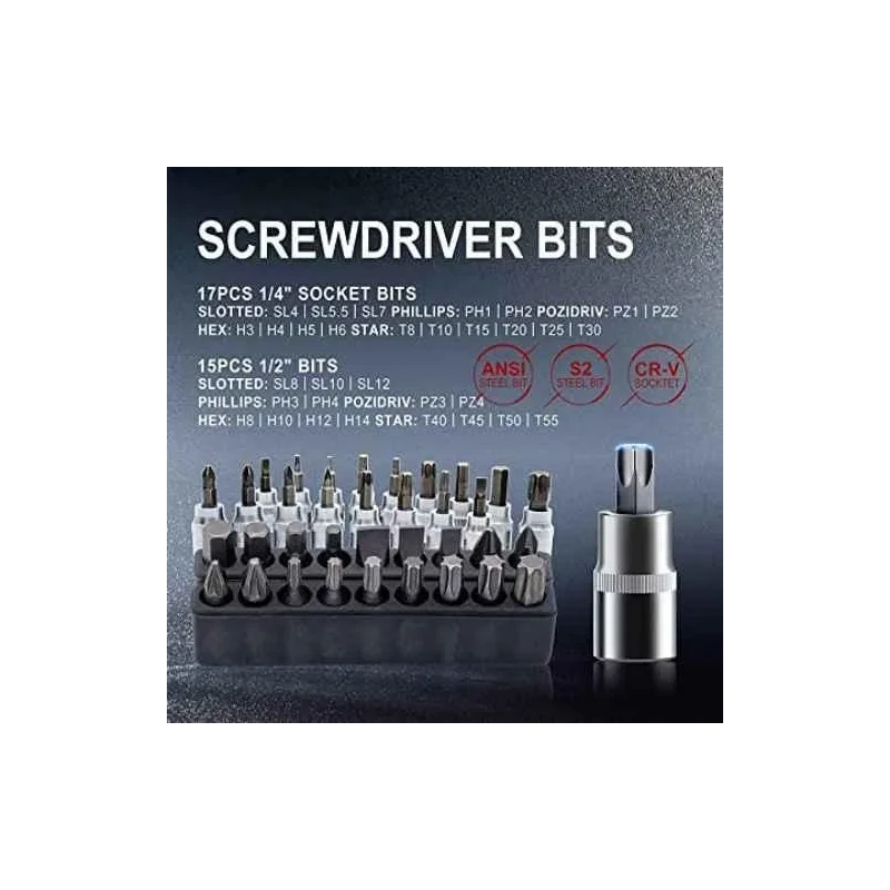 Voltz VZ-TK-94 94 Pcs Ratchet Drive Socket Toolbox Kit image-7