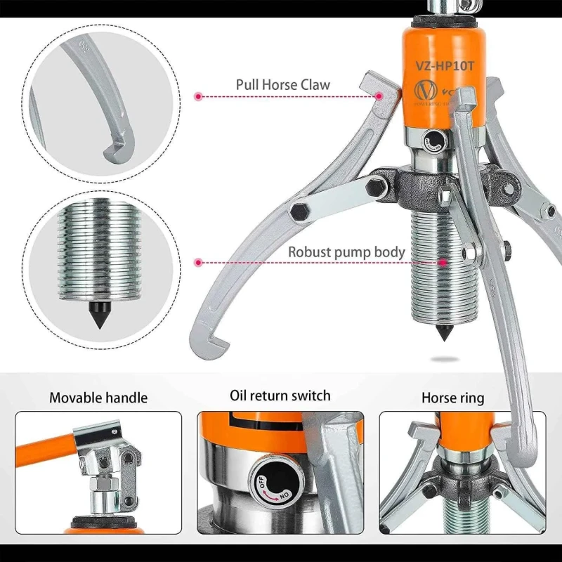 Voltz YL-10T 10 Ton Hydraulic Gear Puller Kit image-3