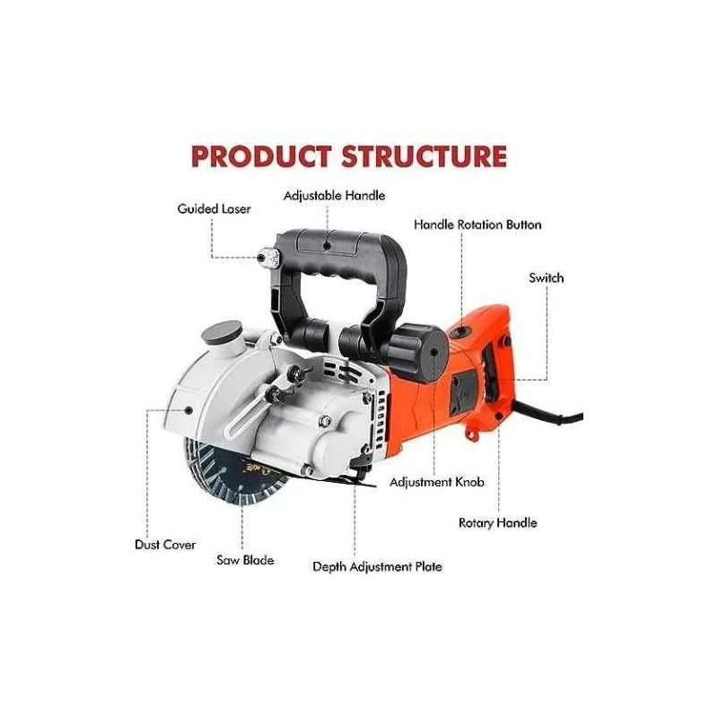 Voltz WC-133 4300W Electric Wall Chaser with Laser Guide image-1