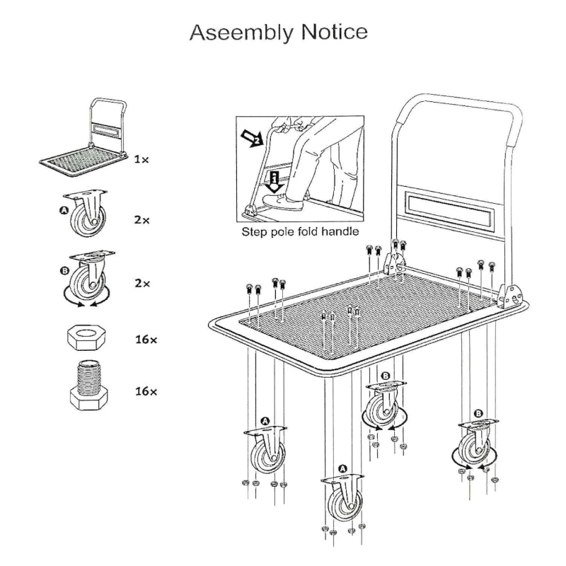 Voltz VZ-VHT-400 400kg Foldable Moving Platform Trolley image-1
