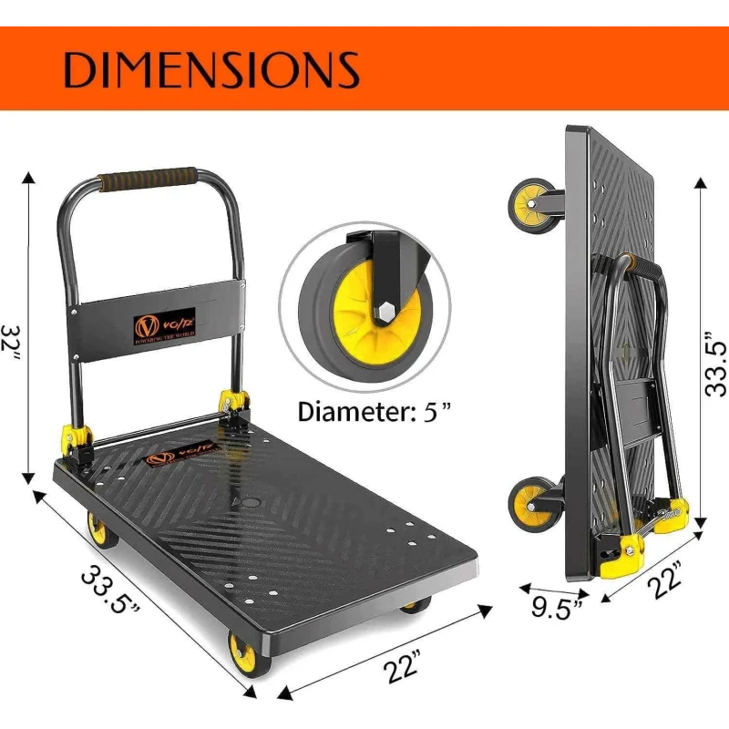 Voltz VZ-VHT-400 400kg Foldable Moving Platform Trolley image-4