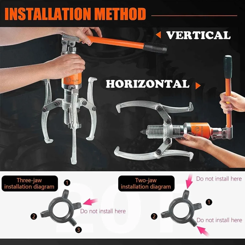 Voltz YL-20T 20 Ton Hydraulic Gear Puller with Locking Nut image-7