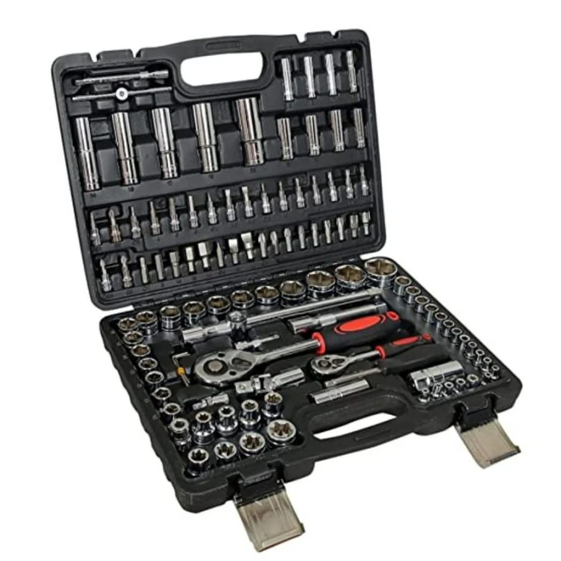 Voltz VZ-TK-108 Metric 1/4 & 1/2 Ratchet Wrench & Socket Kit image-1