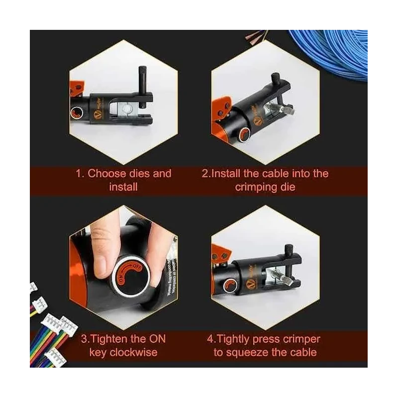 Voltz YQK-400 20 Ton Hydraulic Terminal Crimper Tool image-1