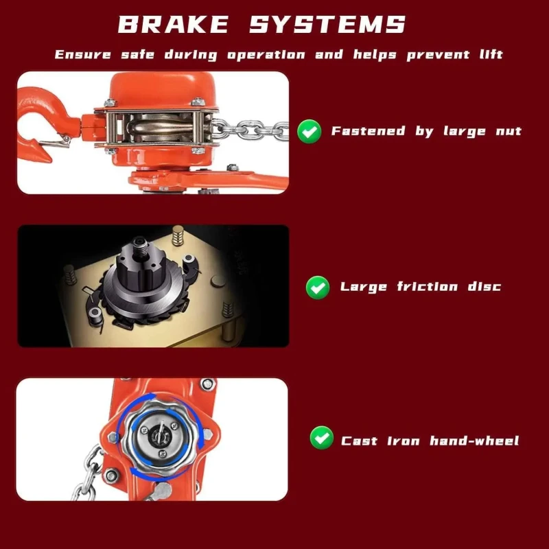 Voltz 0.75 Ton 1.5m Ratchet Lever Chain Hoist  image-3